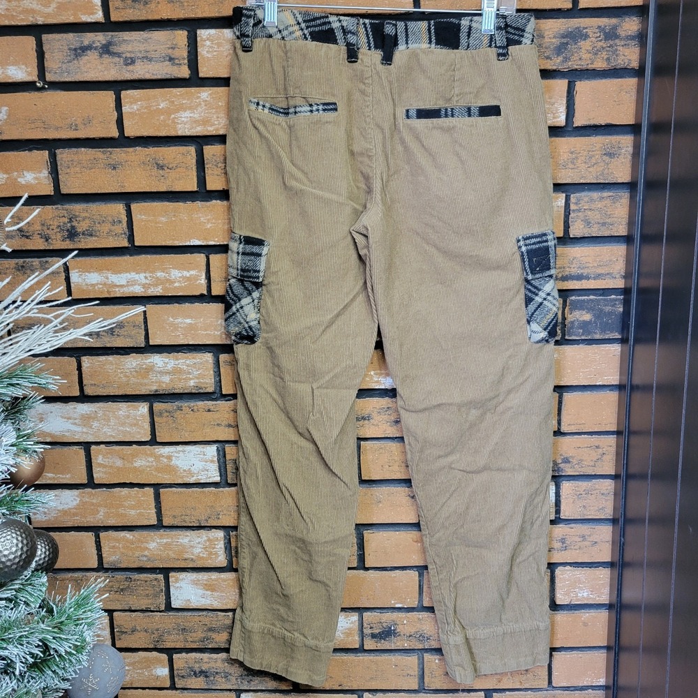 WESC We Are The Superlative Conspiracy Corduroy Cargo Pant 29x32 Tan‎ Plaid - Picture 4 of 15